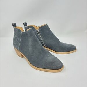 Dolce Vita Womens Westa‎ Anthracite Suede Ankle Zip Bootie Boot Black Size 8.5